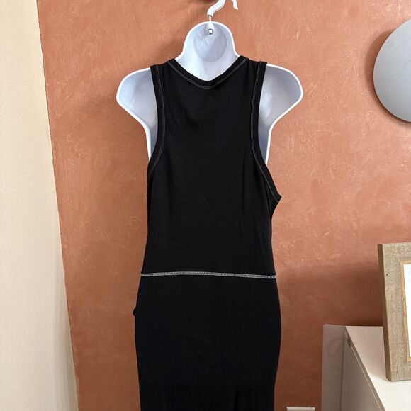 OSOS Design Maxi Dress Sz US12. Black Sleeveless Summer Boho Cotton Stretch - Picture 7 of 12